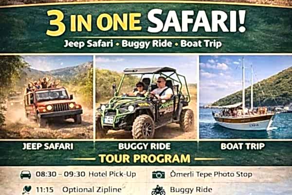 3'ü 1 arada Safari Turu